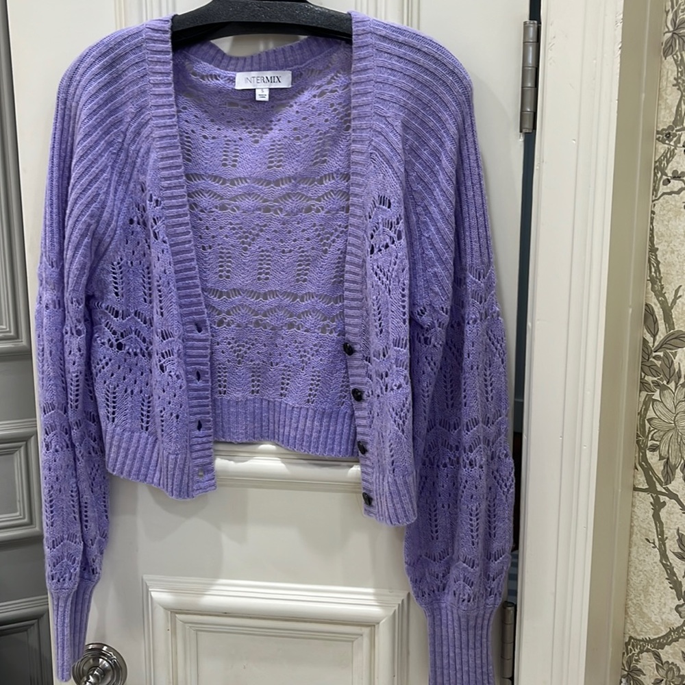 Intermix lavender cardigan sweater